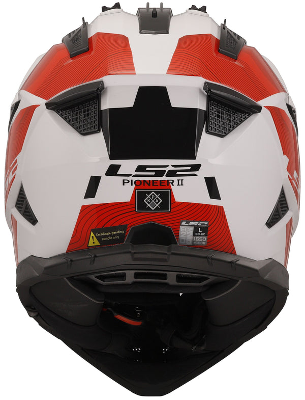 LS2 MX702 Pioneer II Hill Wit/Rood Adventurehelm ECE 22.06