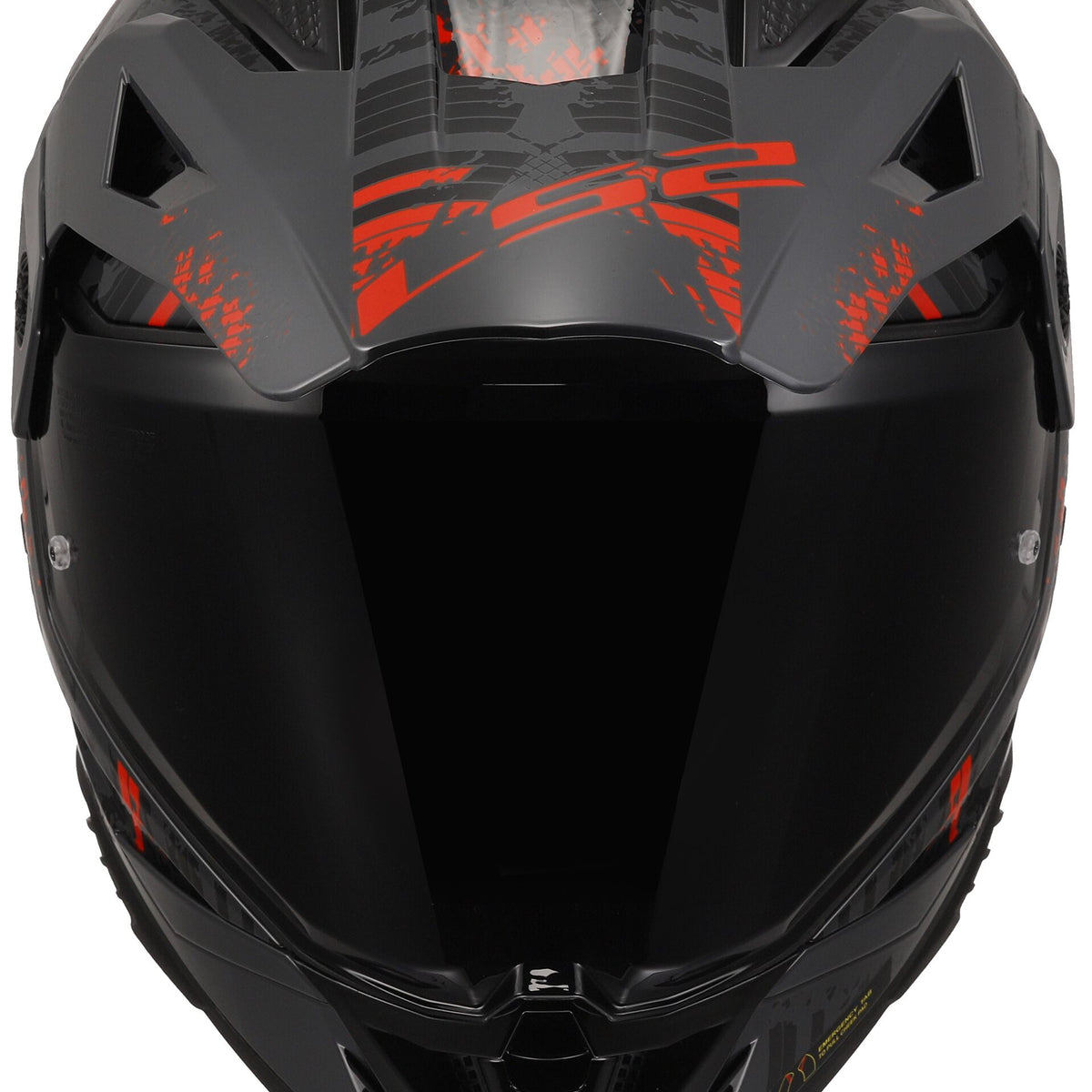 LS2 MX702 Pioneer II Crazy Zwart/Rood Adventurehelm ECE 22.06