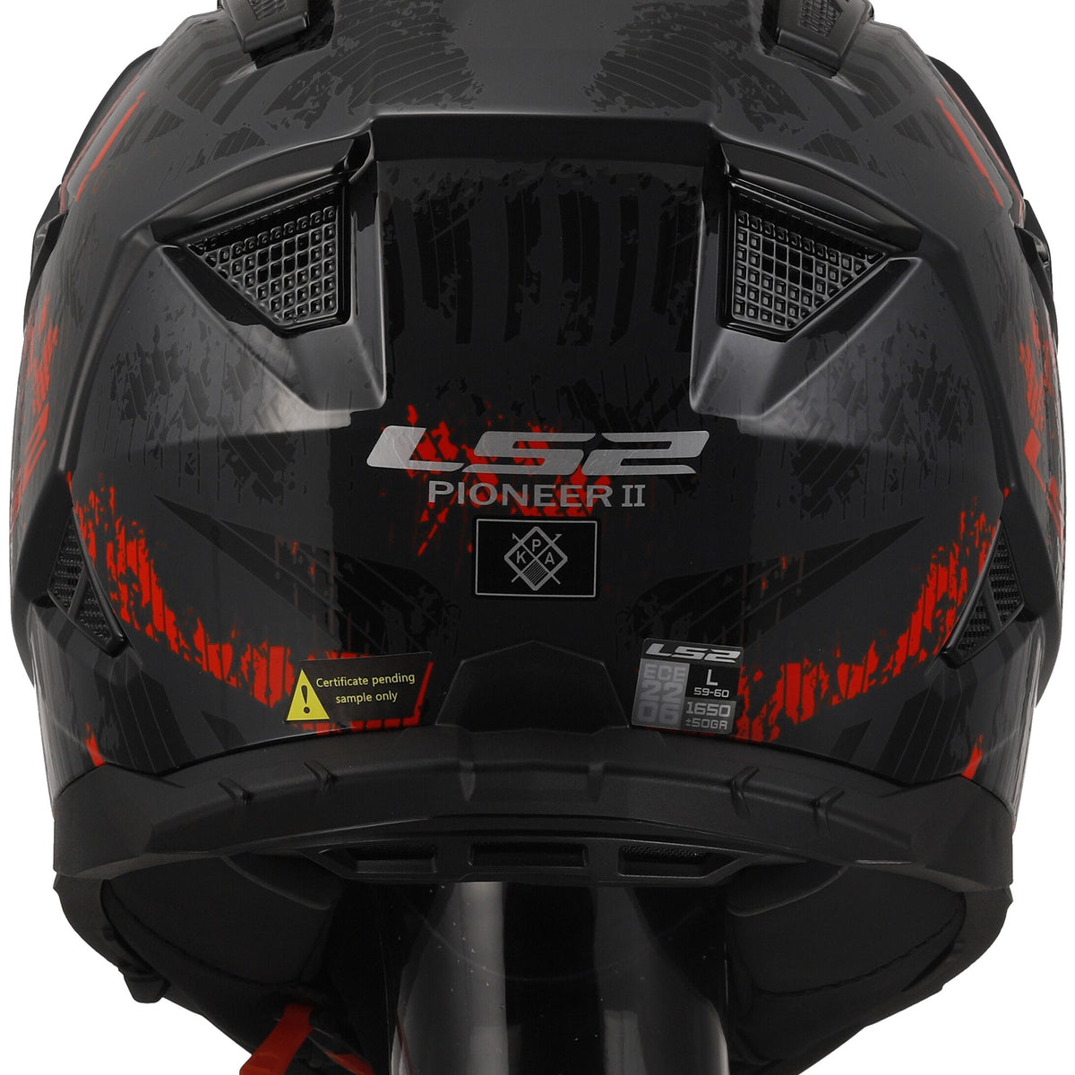 LS2 MX702 Pioneer II Crazy Zwart/Rood Adventurehelm ECE 22.06 – foto 2