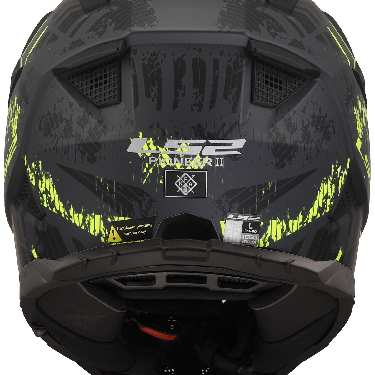 LS2 MX702 Pioneer II Crazy Zwart/Neongeel Mat Adventurehelm ECE 22.06 – foto 2