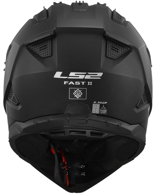 LS2 MX708 Fast II Solid Schwarz Matt Crosshelm ECE 22.06