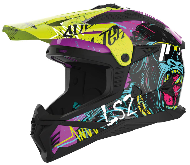 LS2 MX708 Fast II Gorilla Geel Crosshelm ECE 22.06