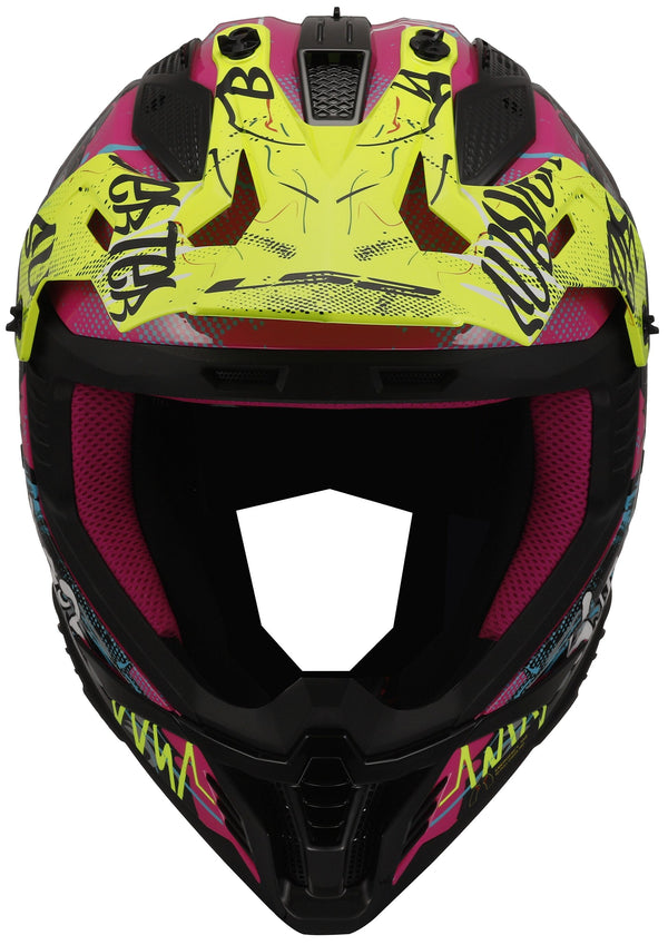 LS2 MX708 Fast II Gorilla Violet/Neongeel Crosshelm ECE 22.06