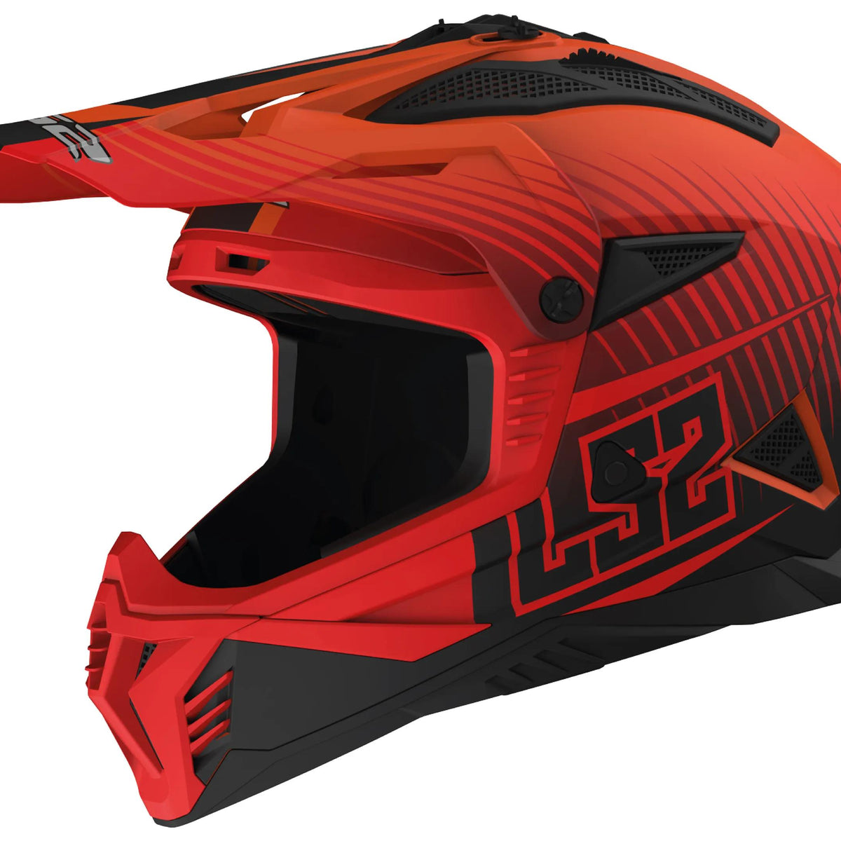 LS2 MX708 Fast II Duck Oranje/Rood Crosshelm ECE 22.06