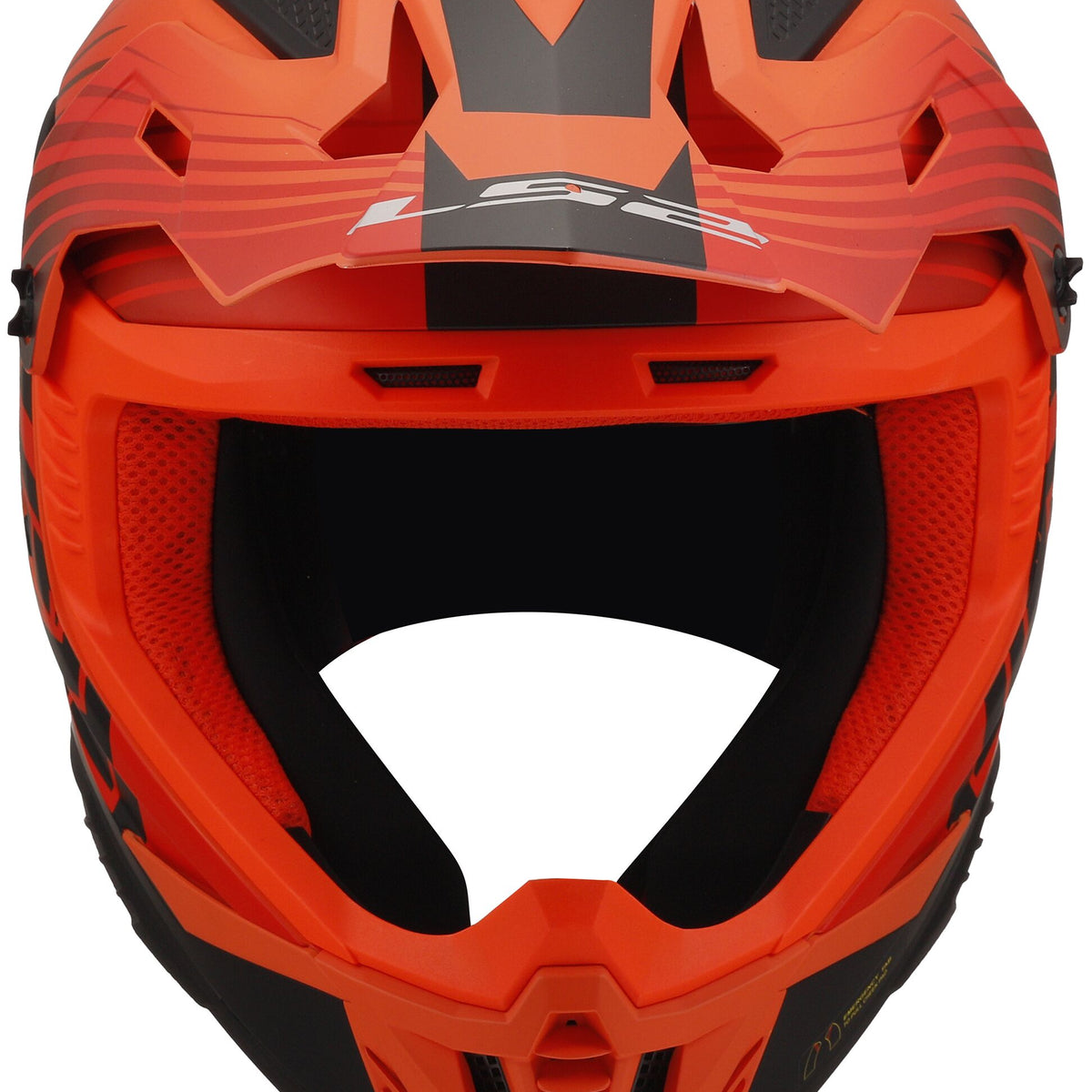 LS2 MX708 Fast II Duck Neon Oranje/Rood Mat Crosshelm ECE 22.06