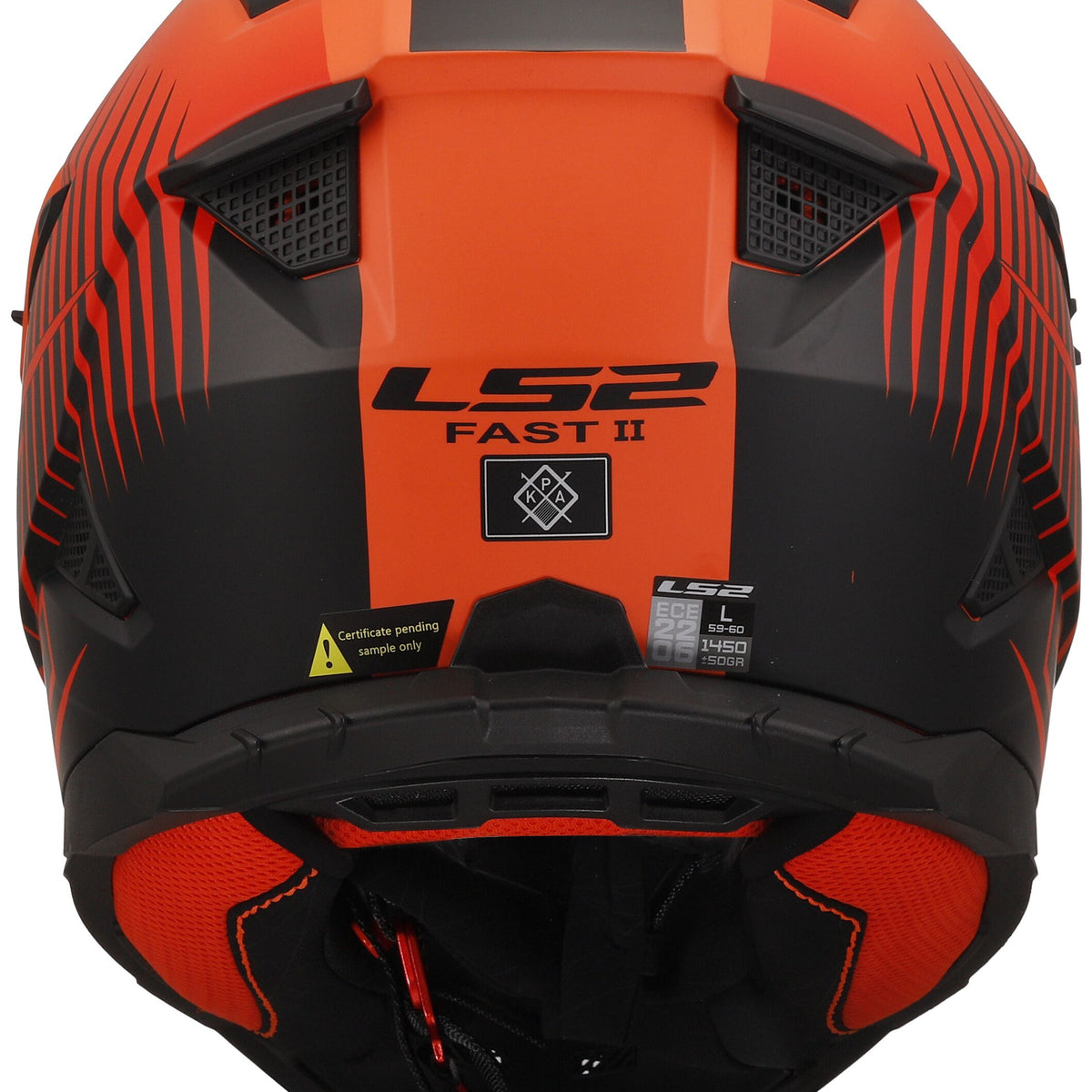 LS2 MX708 Fast II Duck Neon Oranje/Rood Mat Crosshelm ECE 22.06 – foto 2