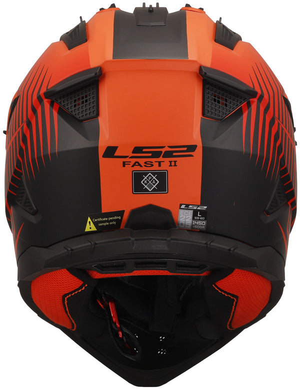 LS2 MX708 Fast II Duck Neon Oranje/Rood Mat Crosshelm ECE 22.06