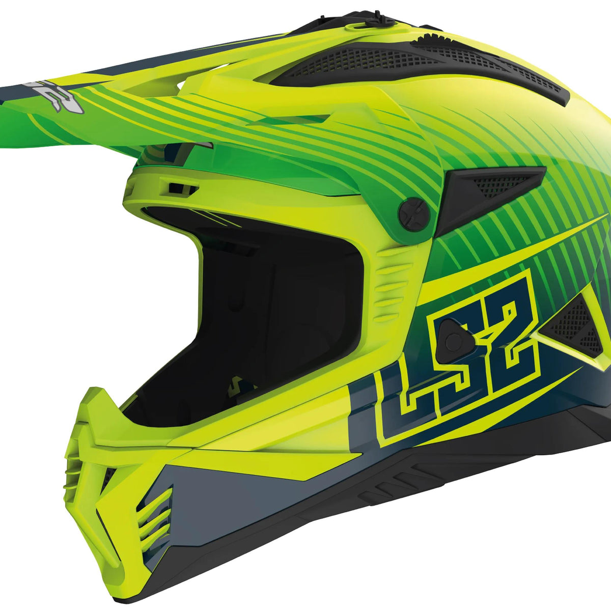 LS2 MX708 Fast II Duck Groen/Geel Crosshelm ECE 22.06