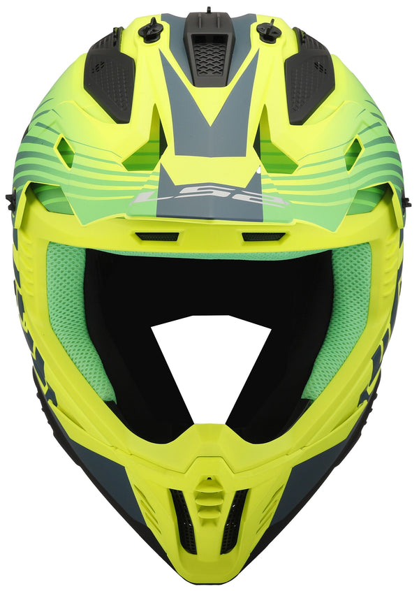 LS2 MX708 Fast II Duck Neongroen/Neongeel Mat Crosshelm ECE 22.06