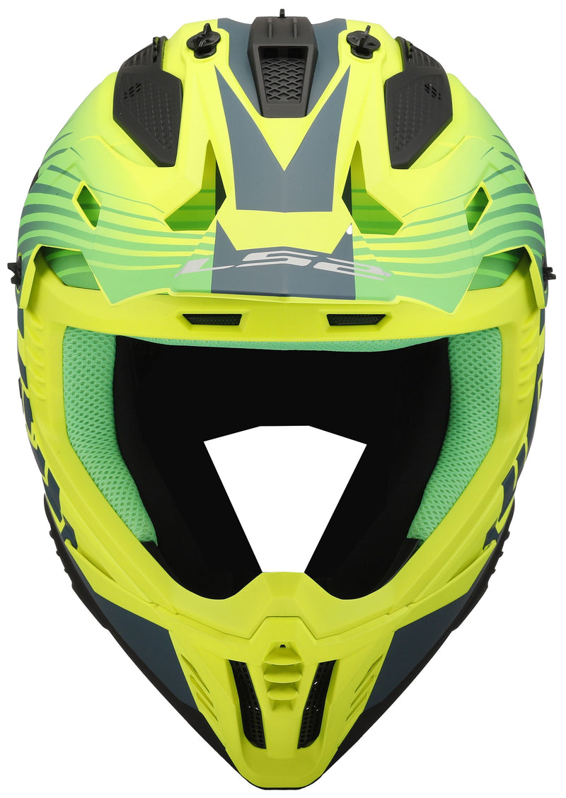 LS2 MX708 Fast II Duck Neongroen/Neongeel Mat Crosshelm ECE 22.06