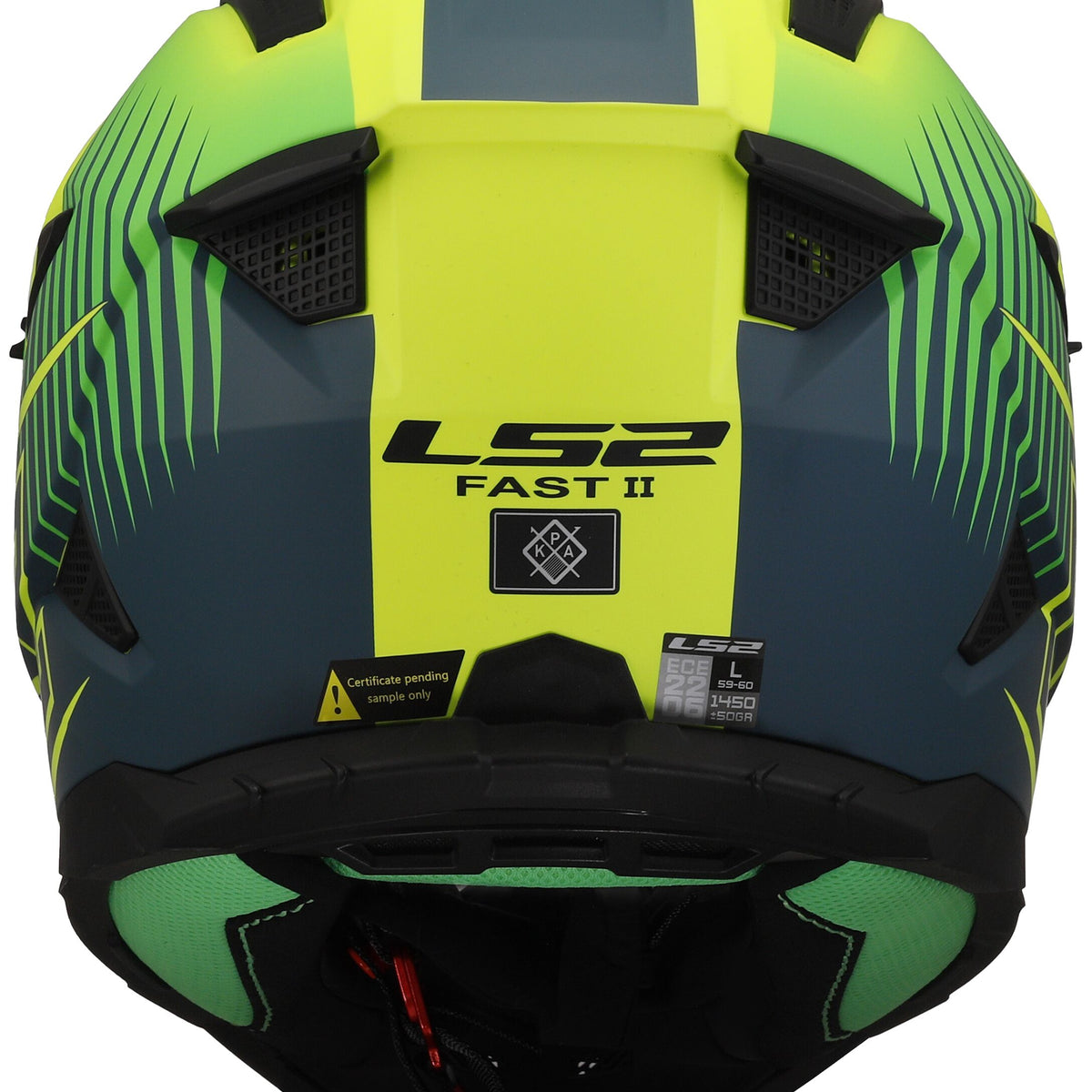 LS2 MX708 Fast II Duck Neongroen/Neongeel Mat Crosshelm ECE 22.06 – foto 2