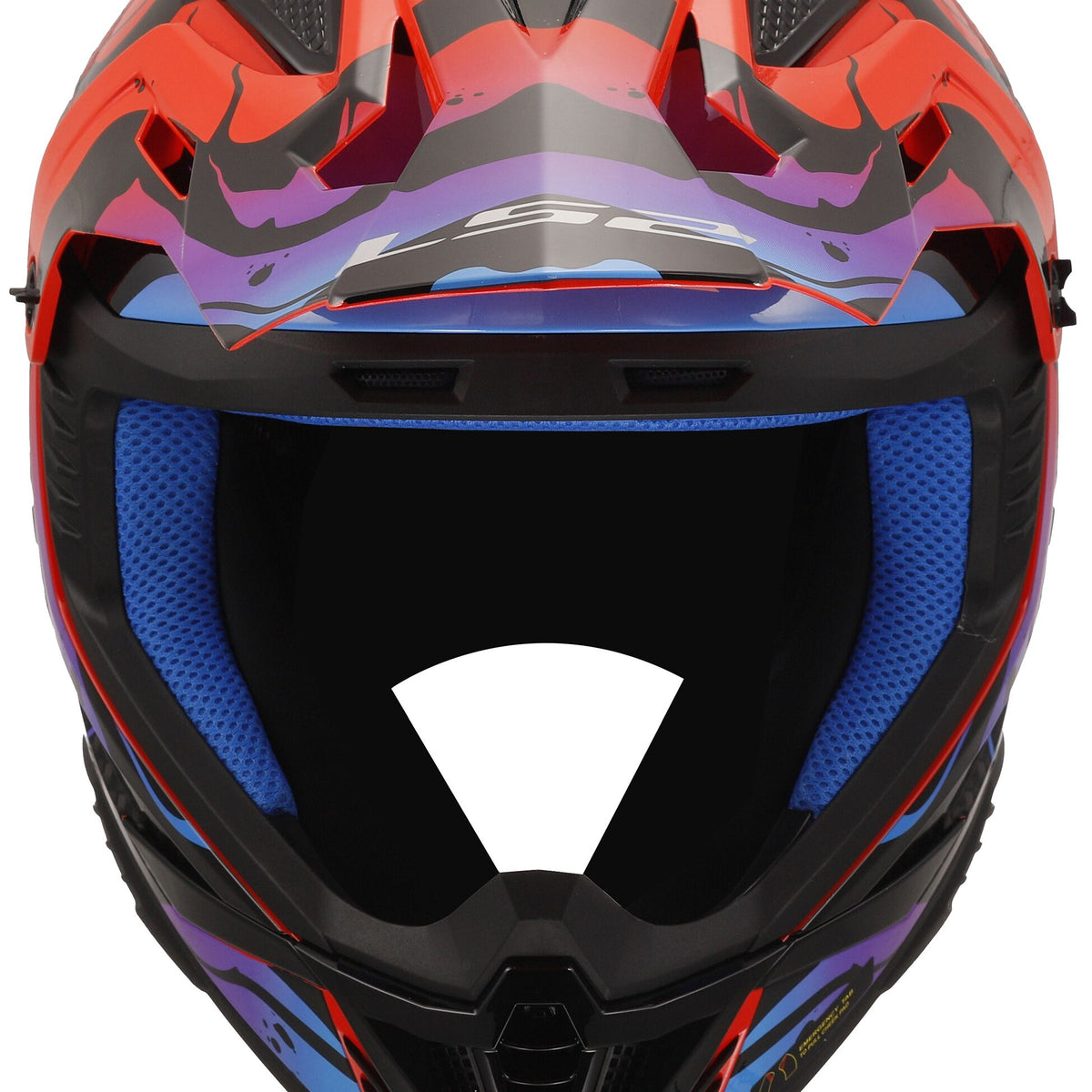 LS2 MX708 Fast II Wash Zwart/Rood/Kleurrijk Crosshelm ECE 22.06