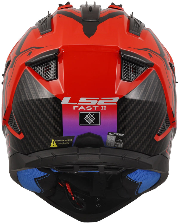 LS2 MX708 Fast II Wash Zwart/Rood/Kleurrijk Crosshelm ECE 22.06