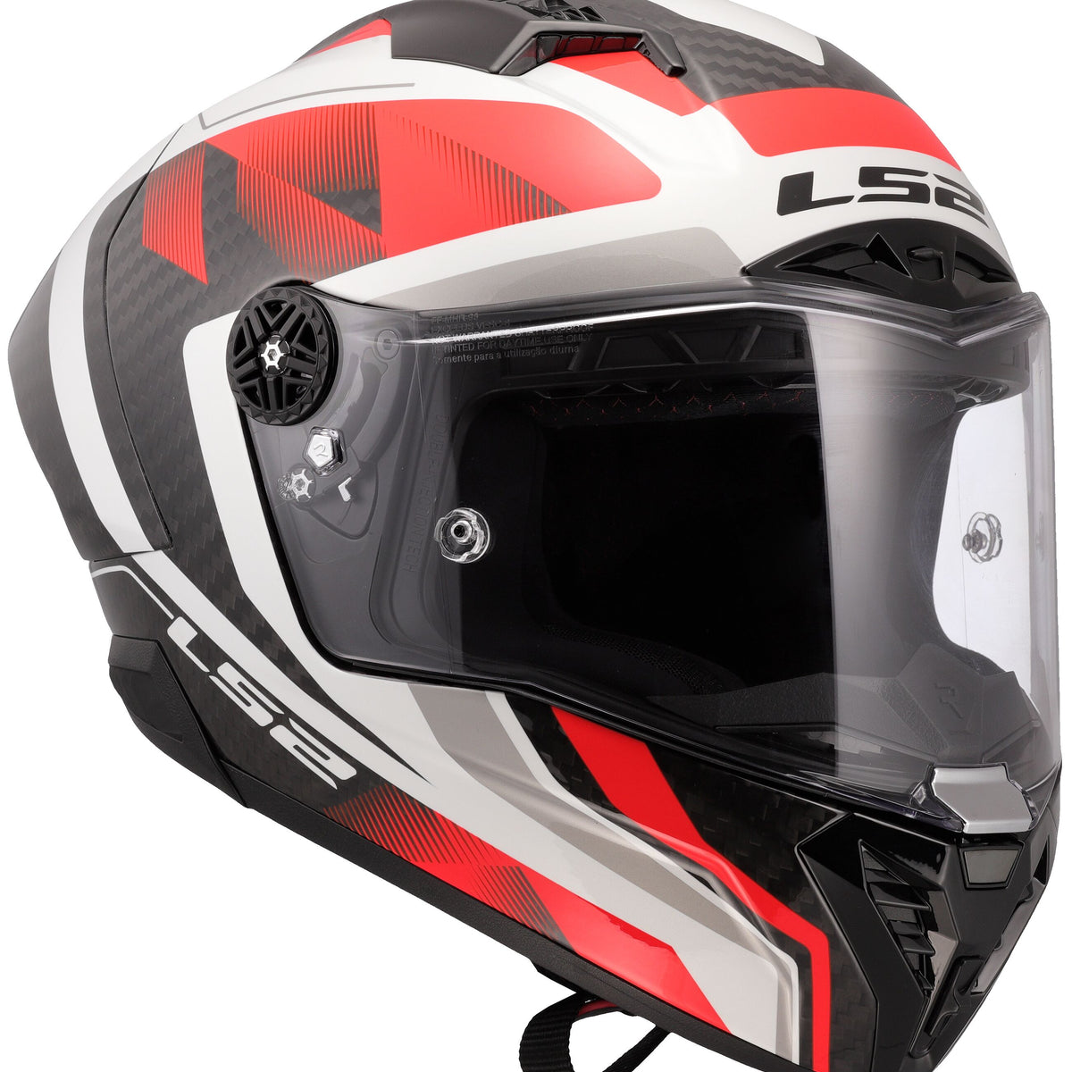 LS2 FF805 Thunder Carbon GP Raute Wit/Rood Integraalhelm ECE 22.06 – foto 3