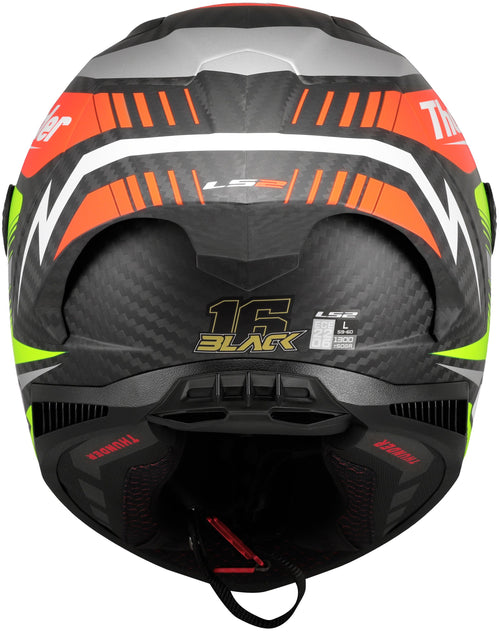LS2 FF805 Thunder Carbon GP Aero Replica Black Zwart/Rood/Geel Integraalhelm ECE 22.06