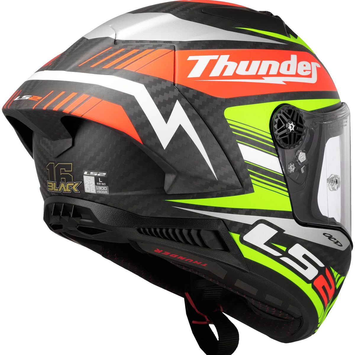 LS2 FF805 Thunder Carbon GP Aero Replica Black Zwart/Rood/Geel Integraalhelm ECE 22.06 – foto 3