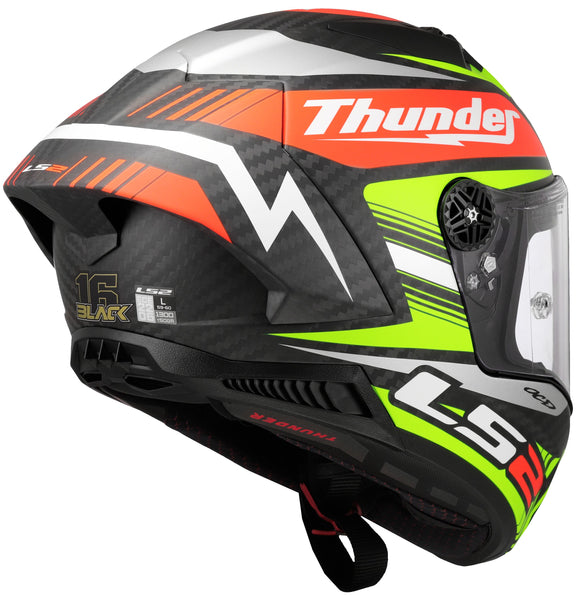 LS2 FF805 Thunder Carbon GP Aero Replica Black Zwart/Rood/Geel Integraalhelm ECE 22.06 – foto 3