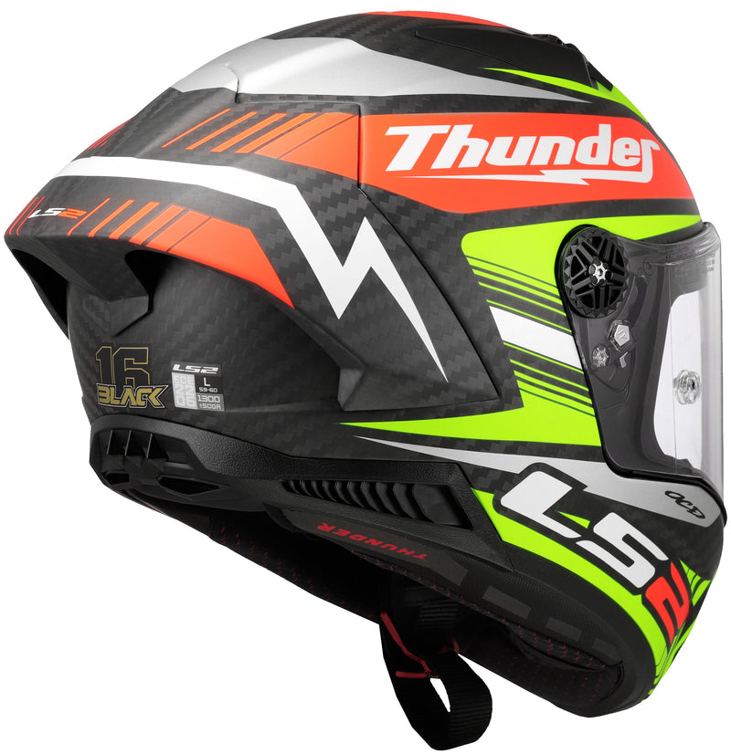LS2 FF805 Thunder Carbon GP Aero Replica Black Zwart/Rood/Geel Integraalhelm ECE 22.06 – foto 3