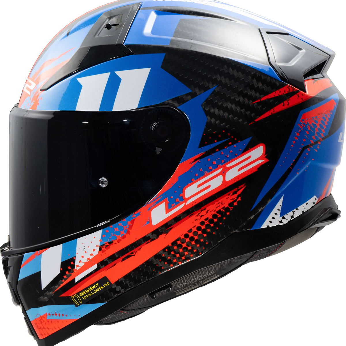 LS2 FF811 Vector II Carbon Tantic Blauw/Rood Integraalhelm ECE 22.06