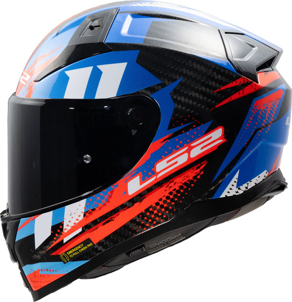 LS2 FF811 Vector II Carbon Tantic Blau/Rot Integralhelm ECE 22.06