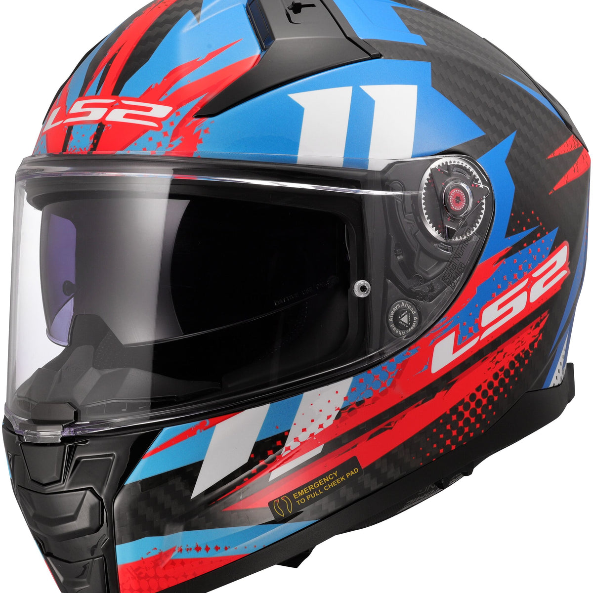 LS2 FF811 Vector II Carbon Tantic Blauw/Rood Integraalhelm ECE 22.06 – foto 2