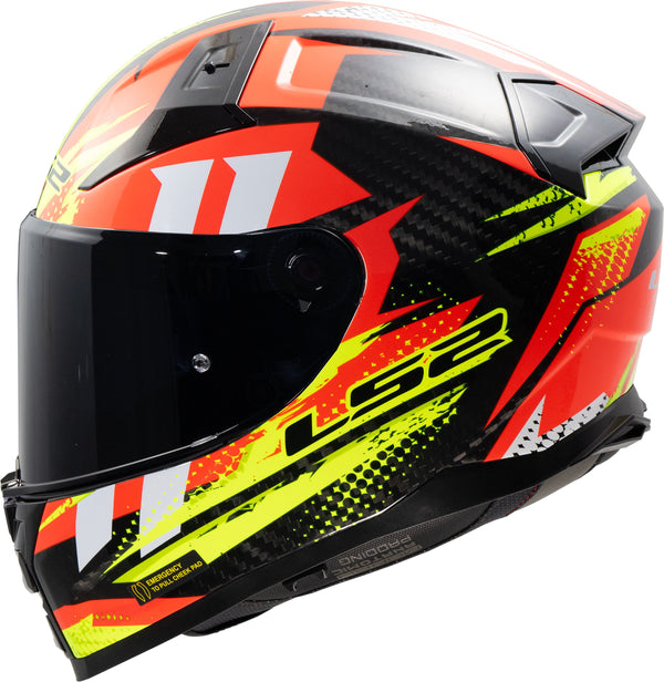 LS2 FF811 Vector II Carbon Tantic Rot/Gelb Integralhelm ECE 22.06
