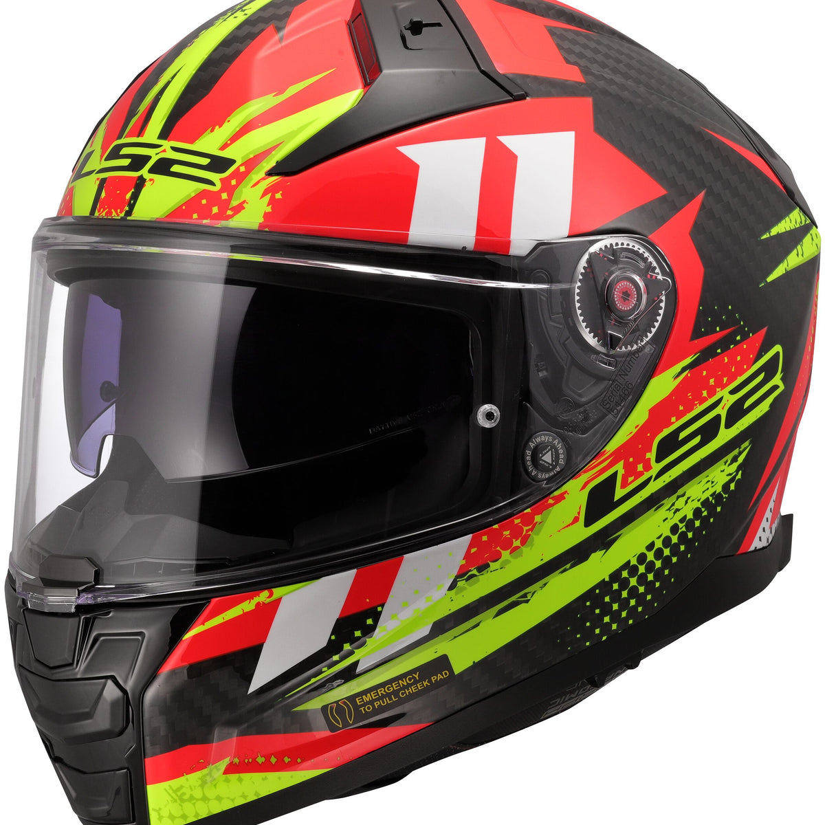 LS2 FF811 Vector II Carbon Tantic Rood/Geel Integraalhelm ECE 22.06 – foto 2