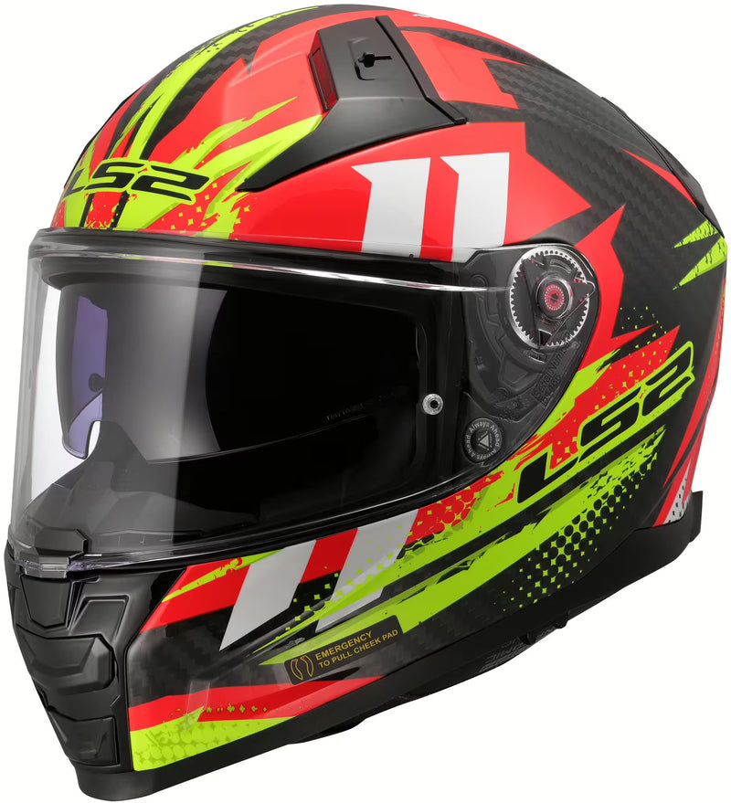 LS2 FF811 Vector II Carbon Tantic Yellow Red