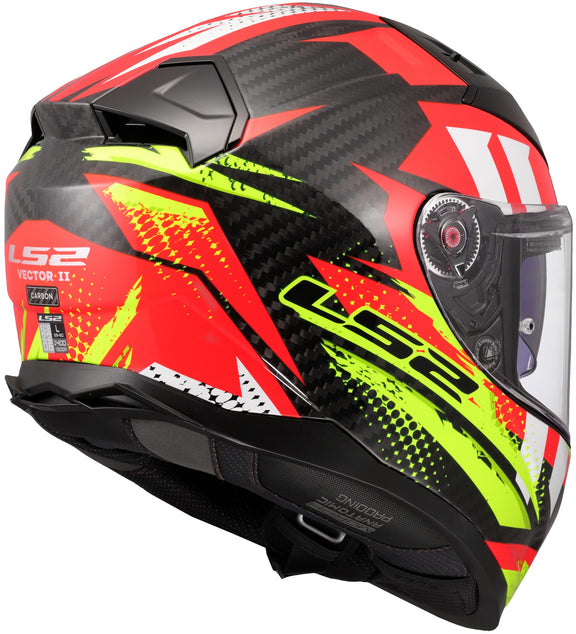 LS2 FF811 Vector II Carbon Tantic Rood/Geel Integraalhelm ECE 22.06 – foto 5