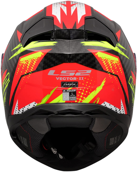 LS2 FF811 Vector II Carbon Tantic Rood/Geel Integraalhelm ECE 22.06 – foto 6