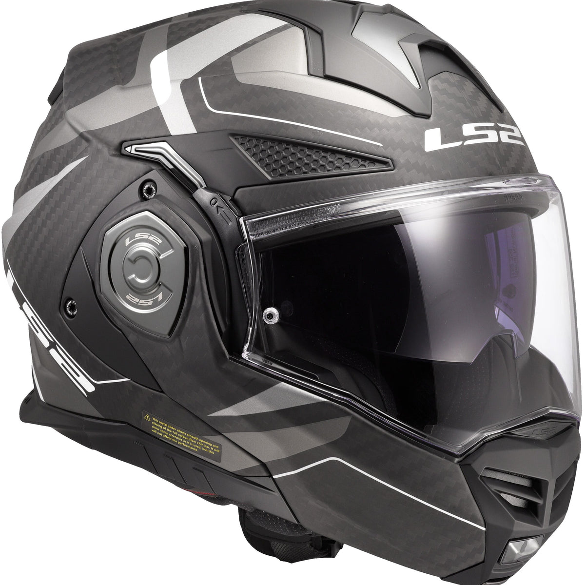 LS2 FF901 Advant X Carbon Horizon Zwart/Zilvergrijs Mat Systeemhelm ECE 22.06 – foto 2