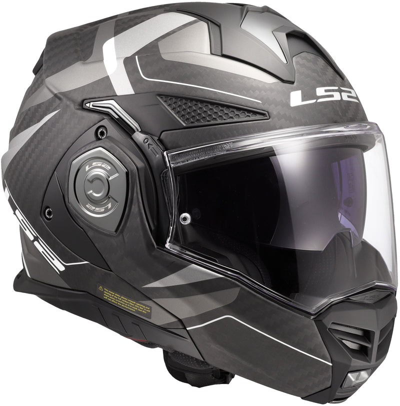 LS2 FF901 Advant X Carbon Horizon Zwart/Zilvergrijs Mat Systeemhelm ECE 22.06 – foto 2