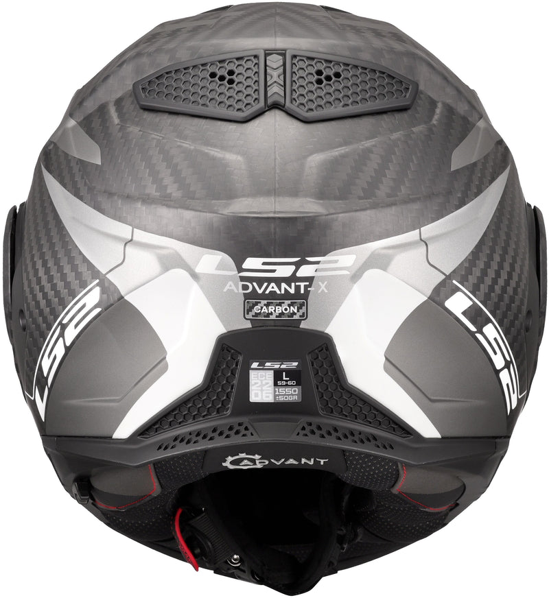 LS2 FF901 Advant X Carbon Horizon Zwart/Zilvergrijs Mat Systeemhelm ECE 22.06 – foto 4