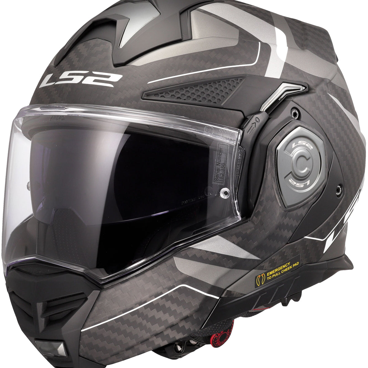 LS2 FF901 Advant X Carbon Horizon Zwart/Zilvergrijs Mat Systeemhelm ECE 22.06