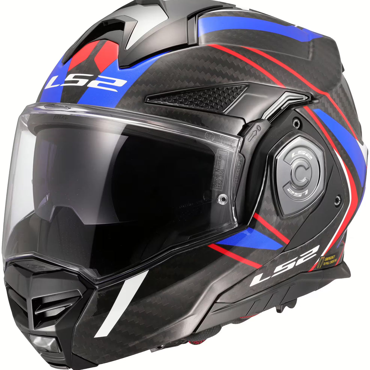 LS2 Advant X Carbon Future II Blauw/Rood