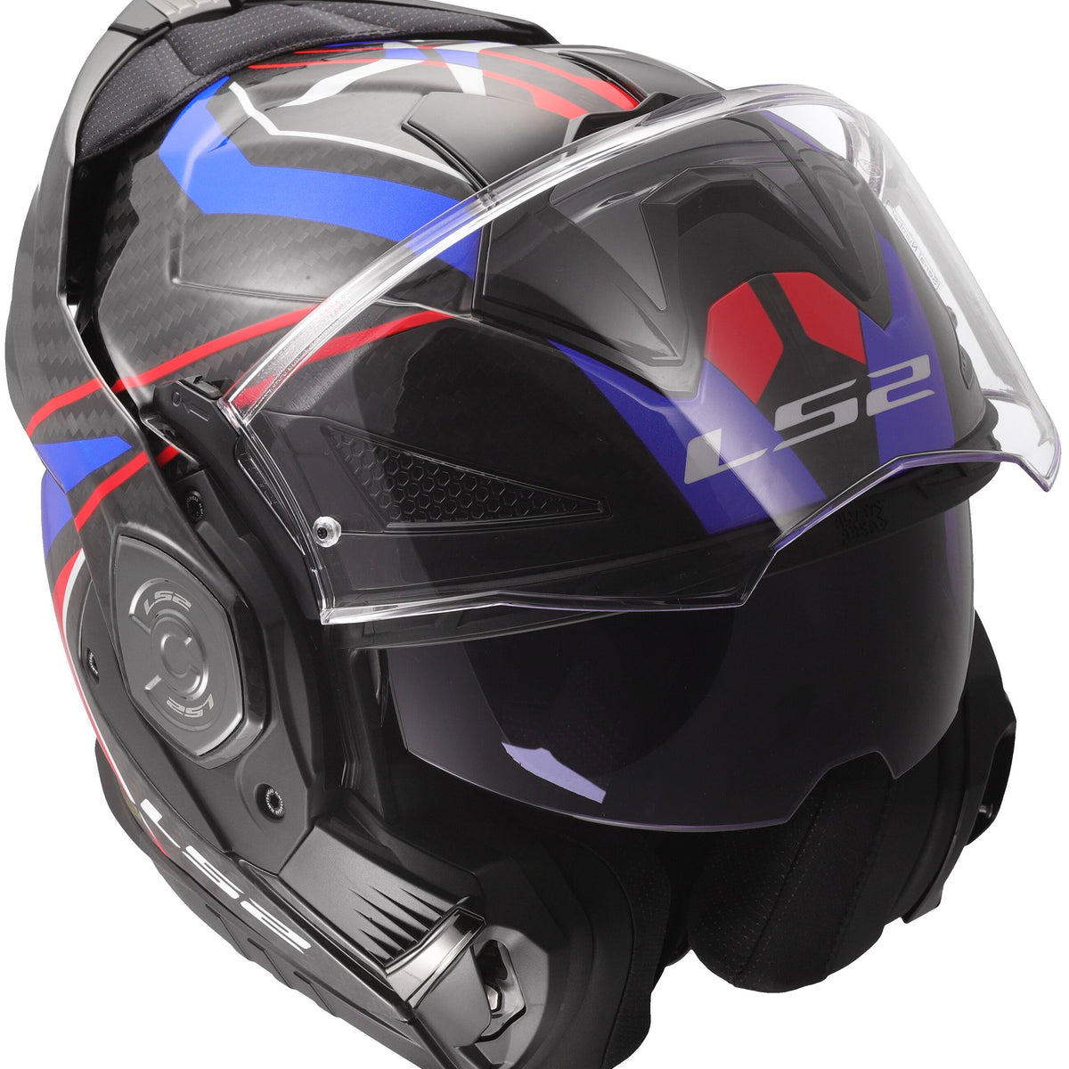 LS2 FF901 Advant X Carbon Future II Zwart/Wit/Blauw Systeemhelm ECE 22.06 – foto 3