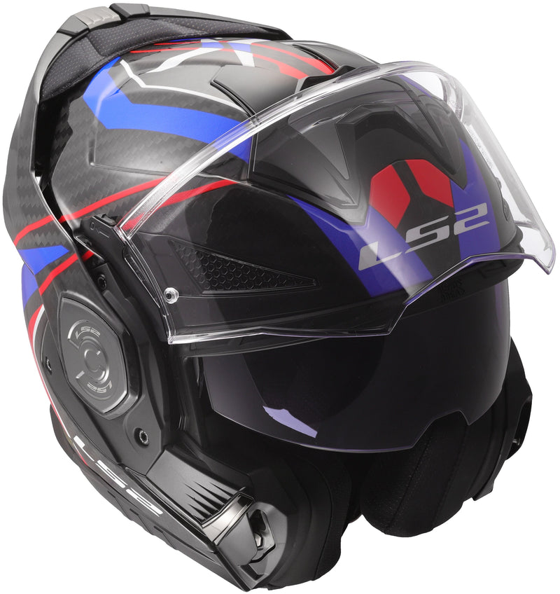 LS2 FF901 Advant X Carbon Future II Zwart/Wit/Blauw Systeemhelm ECE 22.06 – foto 3