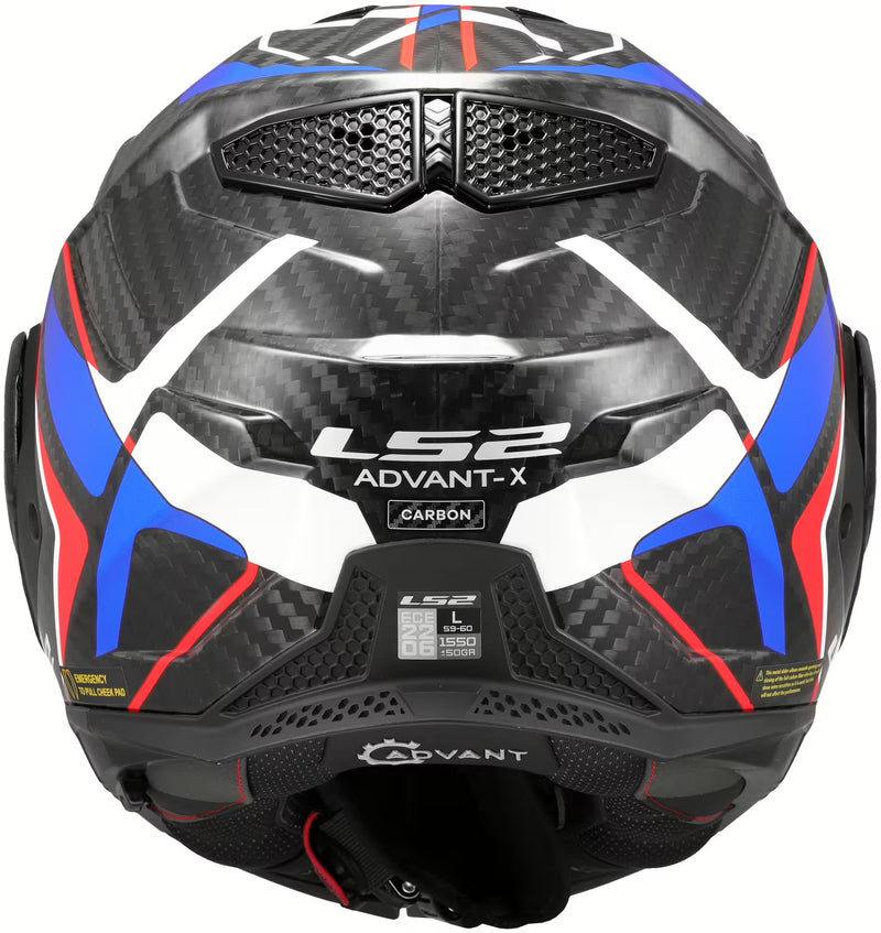 LS2 Advant X Carbon Future II Blauw/Rood