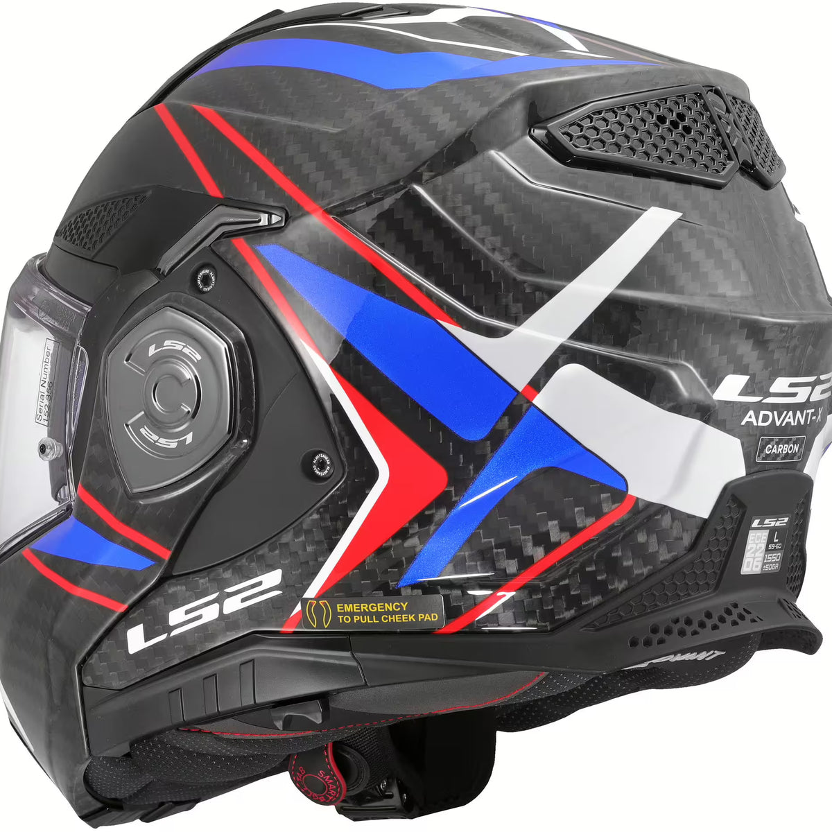 LS2 Advant X Carbon Future II Blauw/Rood