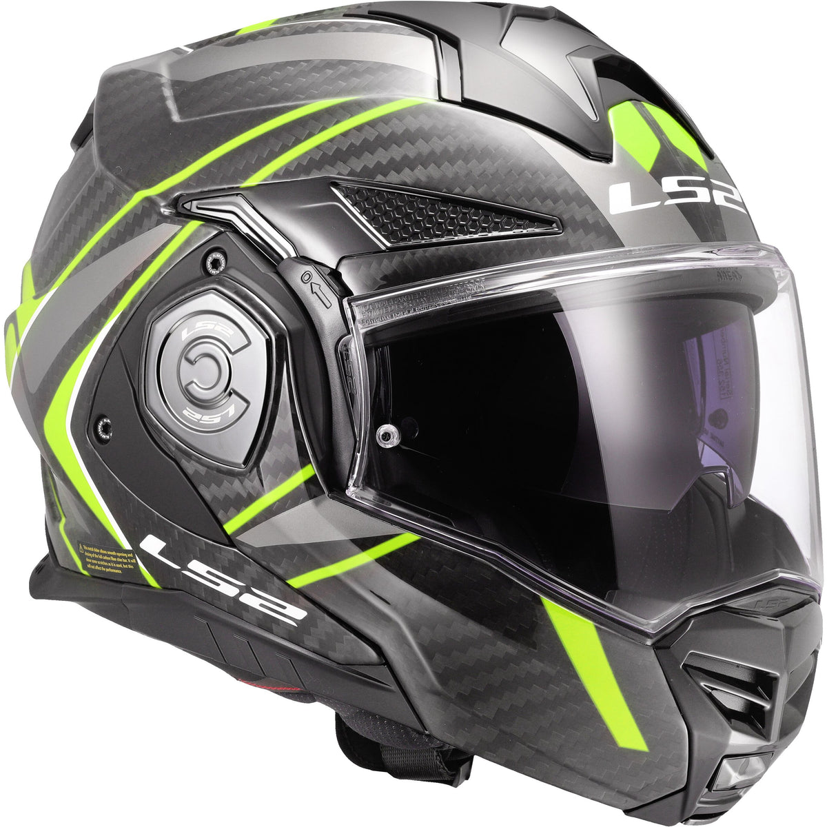 LS2 FF901 Advant X Carbon Future II Zwart/Neongeel Systeemhelm ECE 22.06