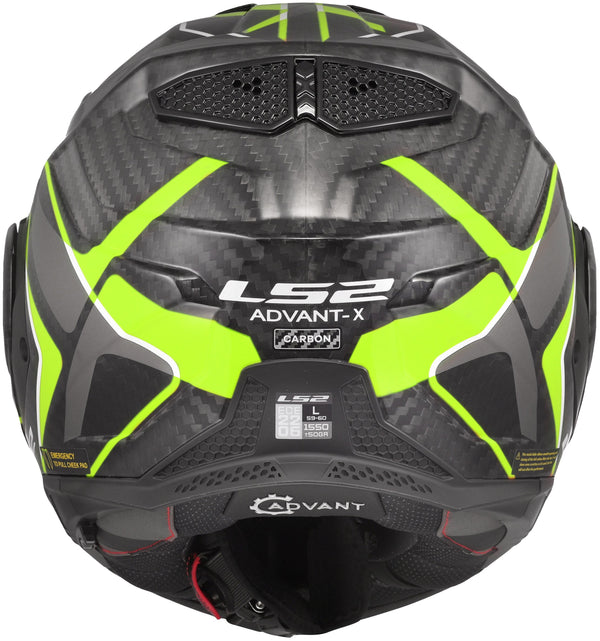 LS2 FF901 Advant X Carbon Future II Zwart/Neongeel Systeemhelm ECE 22.06