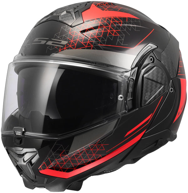 LS2 FF910 Advant II Astral Schwarz/Rot Klapphelm ECE 22.06