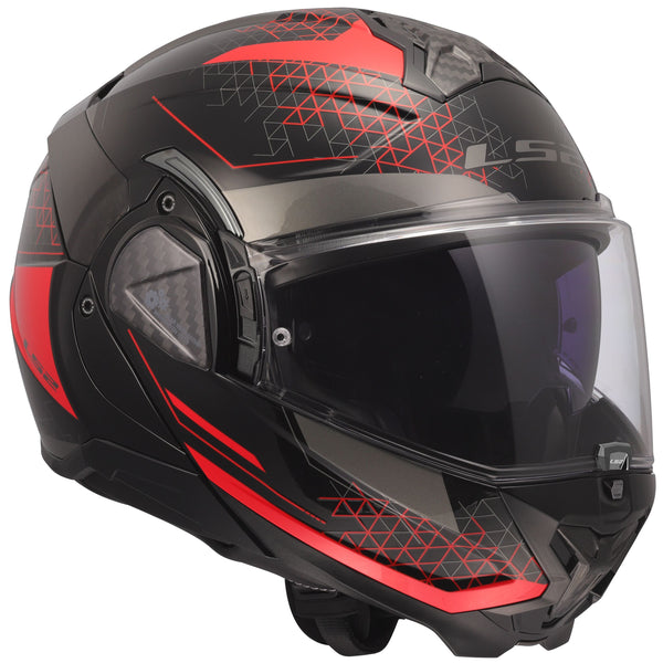 LS2 FF910 Advant II Astral Schwarz/Rot Klapphelm ECE 22.06