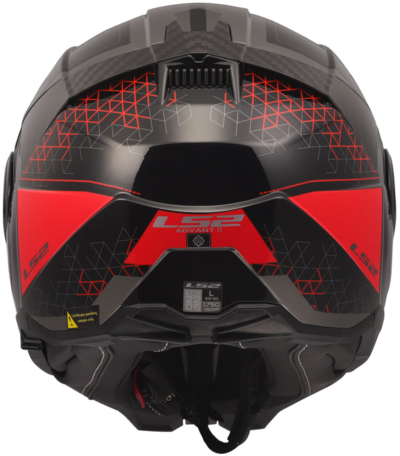 LS2 FF910 Advant II Astral Zwart/Rood Systeemhelm ECE 22.06 – foto 3