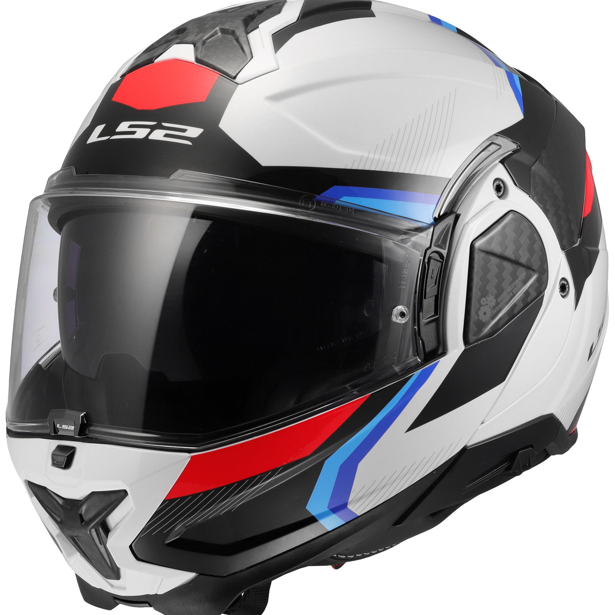 LS2 FF910 Advant II Triple Wit/Blauw/Rood Systeemhelm ECE 22.06