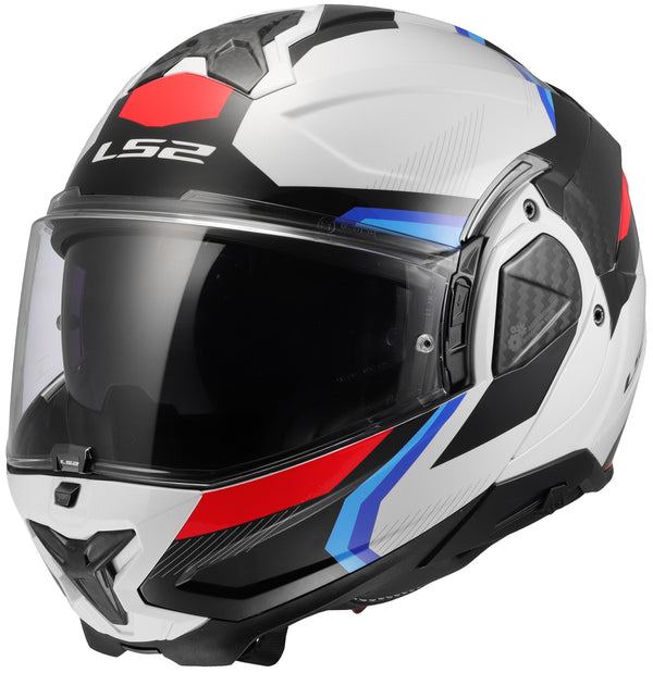 LS2 FF910 Advant II Triple Weiß/Blau/Rot Systemhelm ECE 22.06