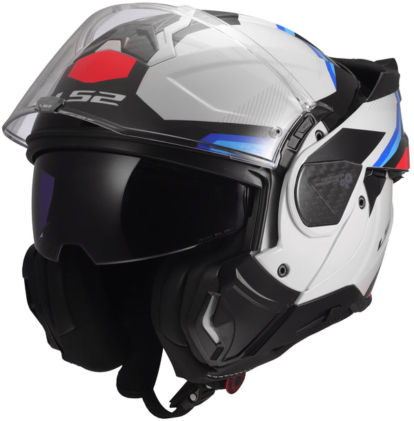 LS2 FF910 Advant II Triple Weiß/Blau/Rot Systemhelm ECE 22.06
