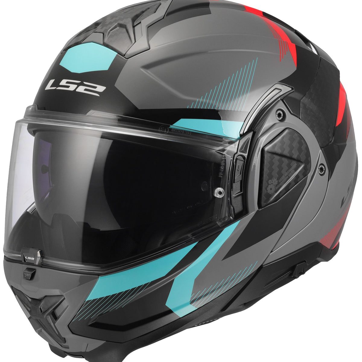 LS2 FF910 Advant II Triple Grijs/Blauw/Rood Systeemhelm ECE 22.06
