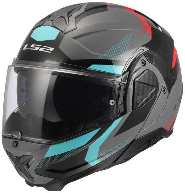 LS2 FF910 Advant II Triple Grau/Blau/Rot Systemhelm ECE 22.06