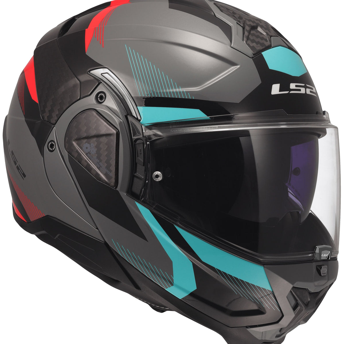 LS2 FF910 Advant II Triple Grijs/Blauw/Rood Systeemhelm ECE 22.06 – foto 2